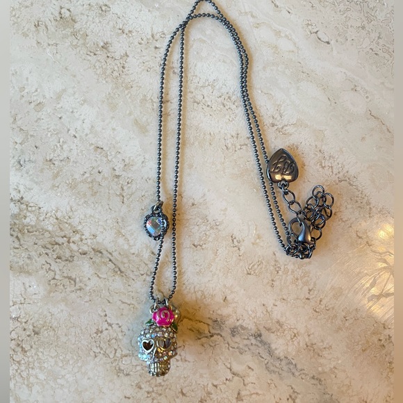 Betsey Johnson Dainty Day of the Dead Skull Necklace - Picture 5 of 5